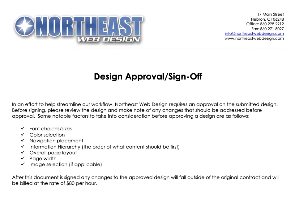design sign-off form