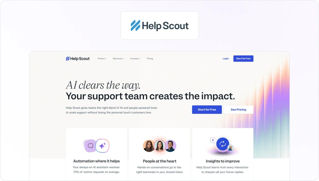 Help Scout homepage view