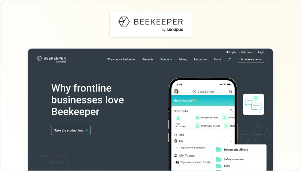 Beekeeper Homepage View