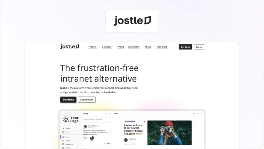 Jostle Homepage View