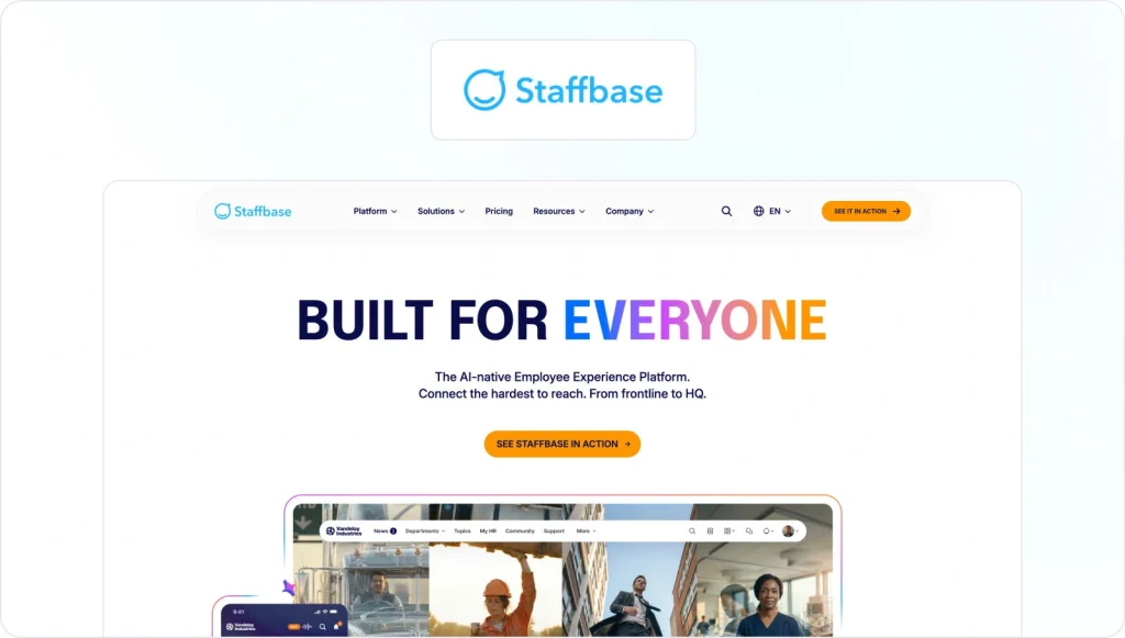 Staffbase Homepage View