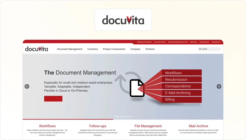 Docuvita homepage view