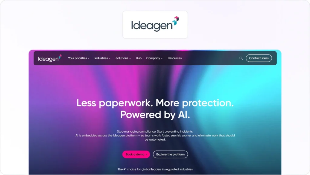 Ideagen homepage view