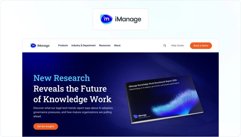 iManage homepage view
