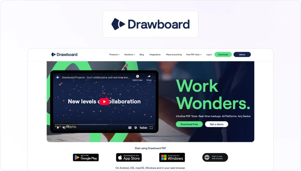 Drawboard homepage view