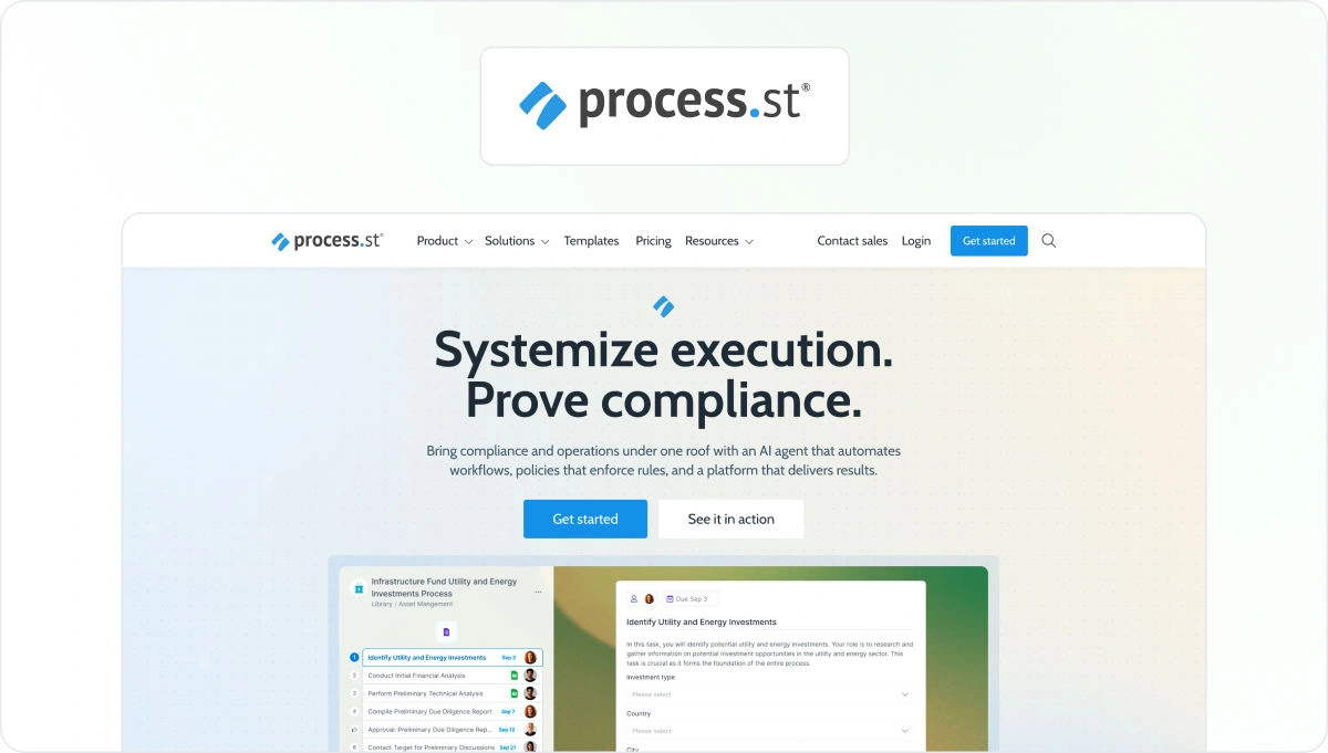 Process Street homepage view