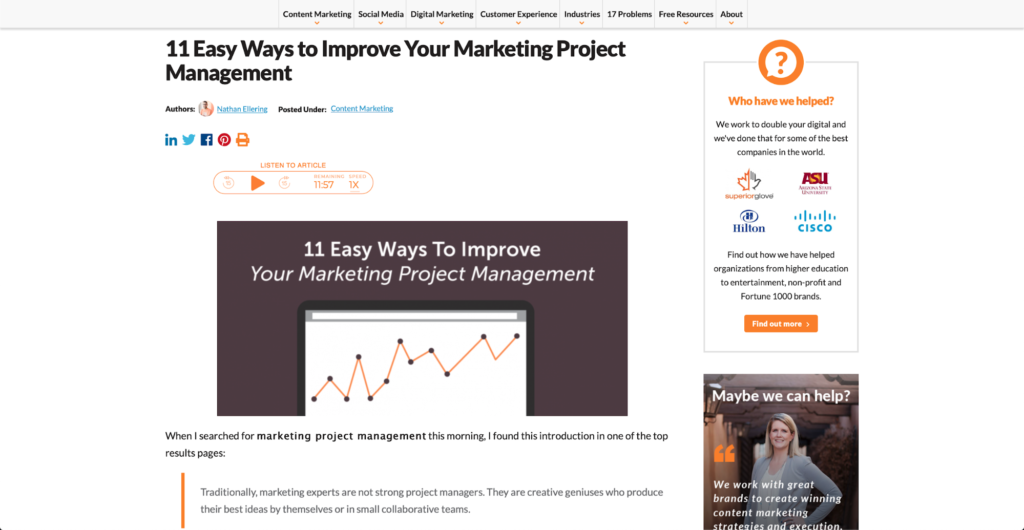 améliorer la gestion des projets de marketing