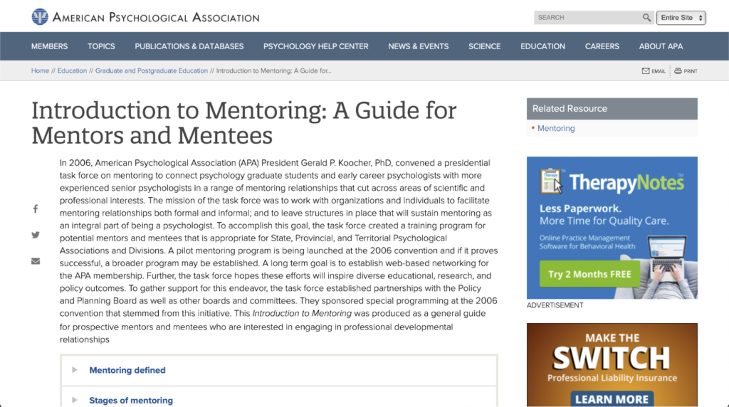 guide pour les mentors et les mentorés