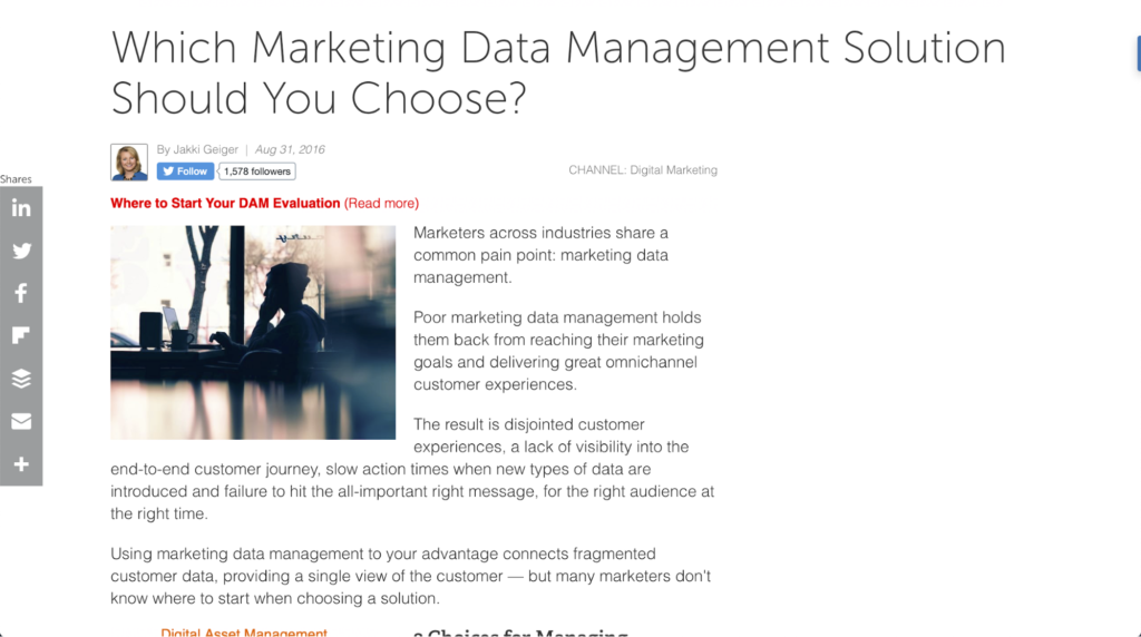 solution de gestion des données marketing