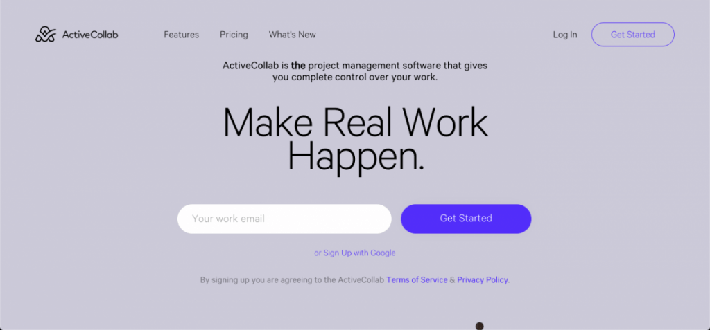 Captura de pantalla de ActiveCollab