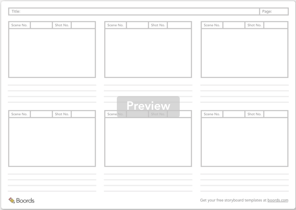 Animation Storyboard Template