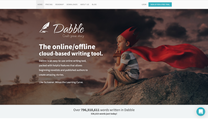 Dabble - Top 10 alternatives to Celtx for screenwriting