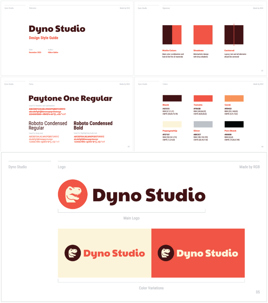 Dyno Studio Farbpalette