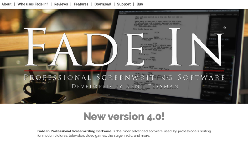 Fade In - Top 10 alternatives to Celtx for screenwriting