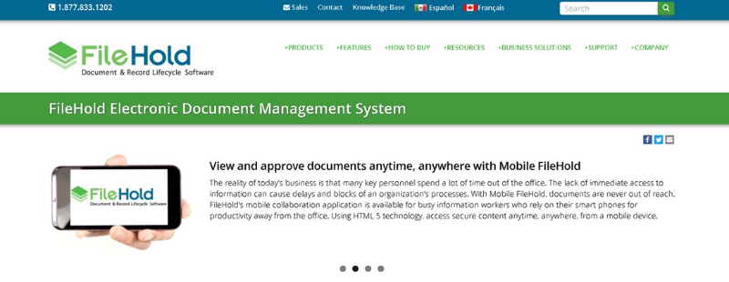 FileHold electronic document management system