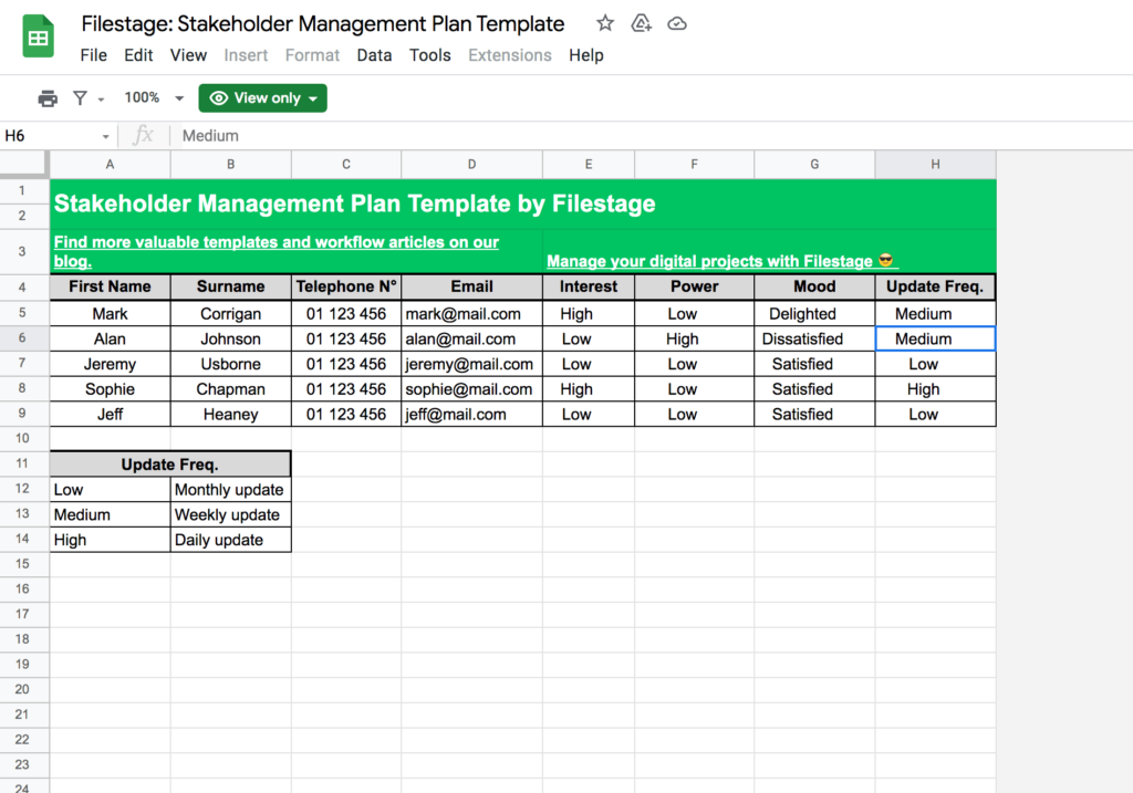 Filestage - Stakeholder Management Plan