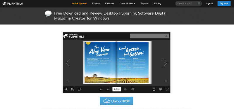 FlipHTML5 free digital brochure design software