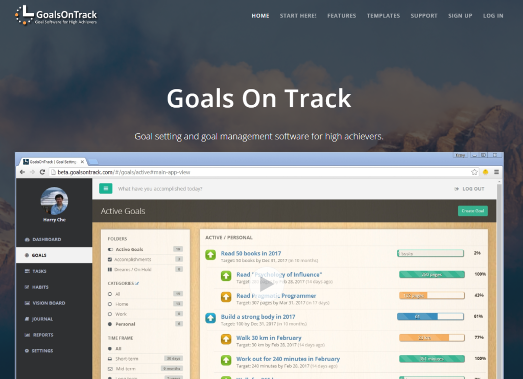 Goals on Track - Tools to help achieve SMART goals