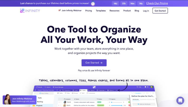 Infinity workflow management software