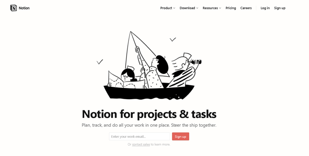 Notion project and task management software