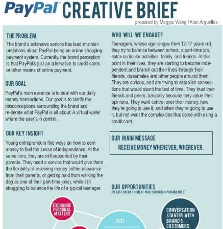 Exemple de dossier créatif PayPal