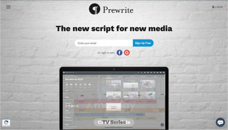 Prewrite - free scriptwriting software solutions and Celtx alternatives