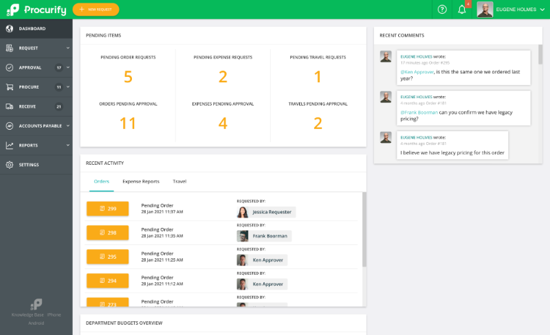 Procurify - Great Approval Workflow Software Options for Your Team