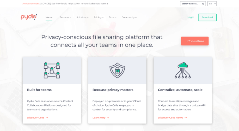 Pydio - Cloud Based File Sharing Software Services