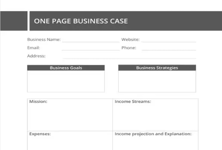 Template.net business case 
