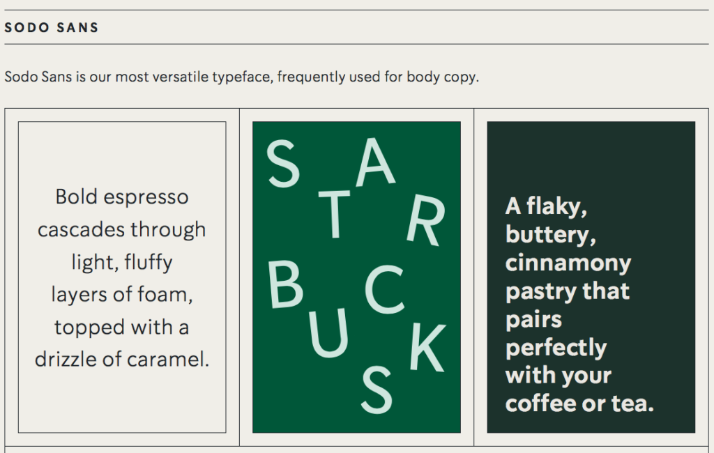 Typographie Starbucks Expression créative