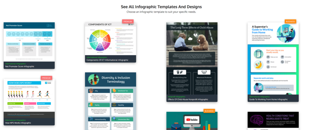 Outil de conception Venngage pour les éléments visuels des sites web