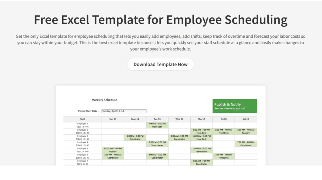 WhenIWork work schedule - free project management templates