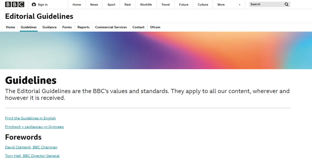bbc editorial guidelines