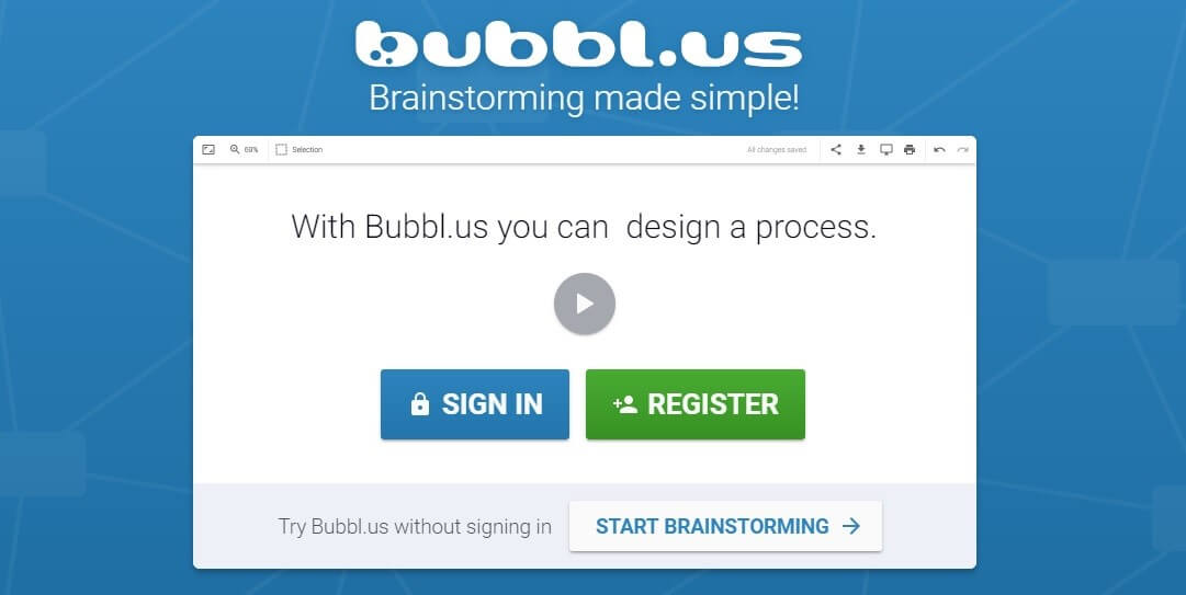 Bubbl.us Bildschirmfoto