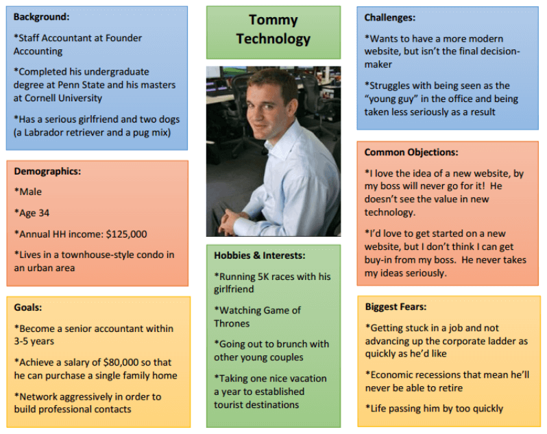 buyer persona example Tommy Technology