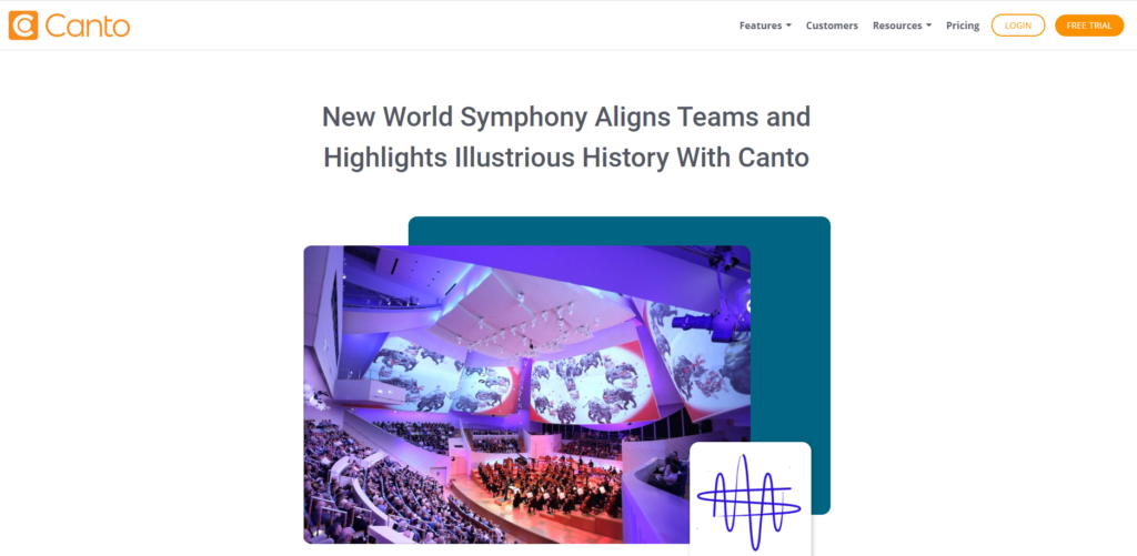 logiciel de marketing canto système de gestion des actifs numériques du new world symphony