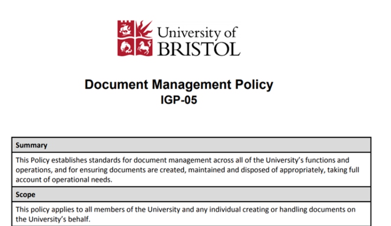 document management policy