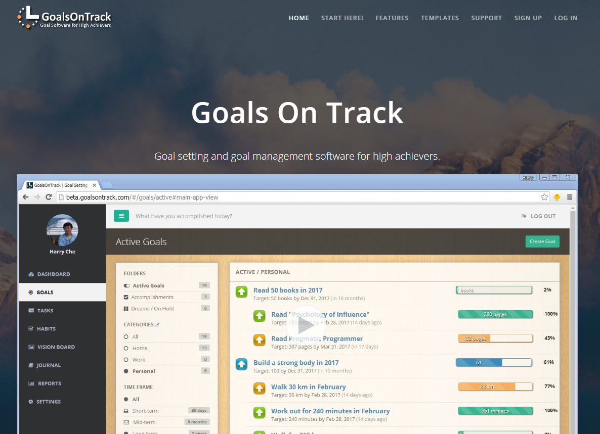 Goals on Track Screenshot