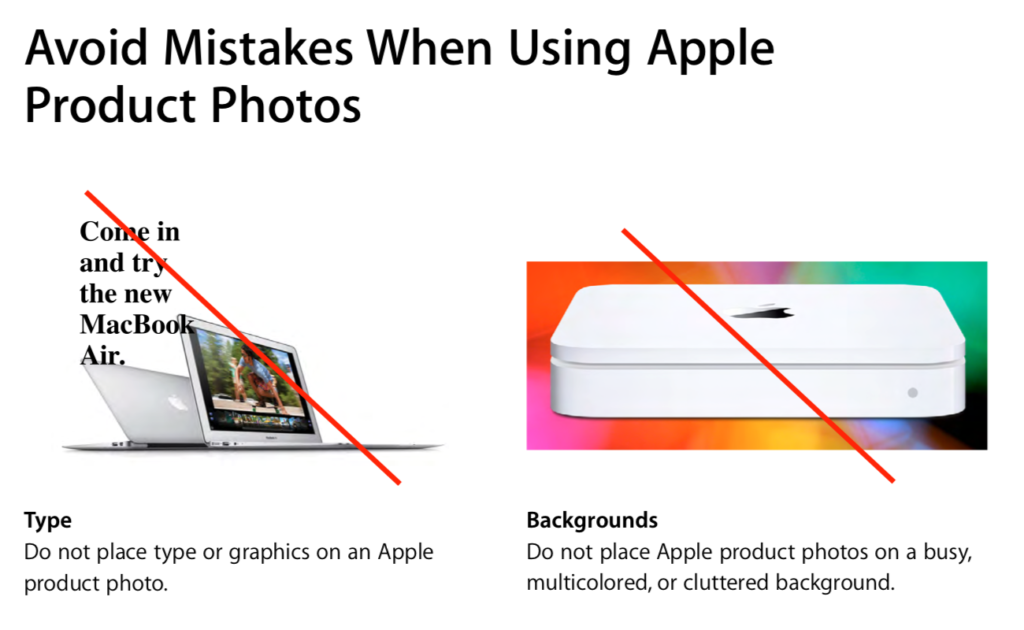 directrices de la marca apple photo