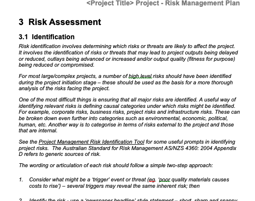 risk management example