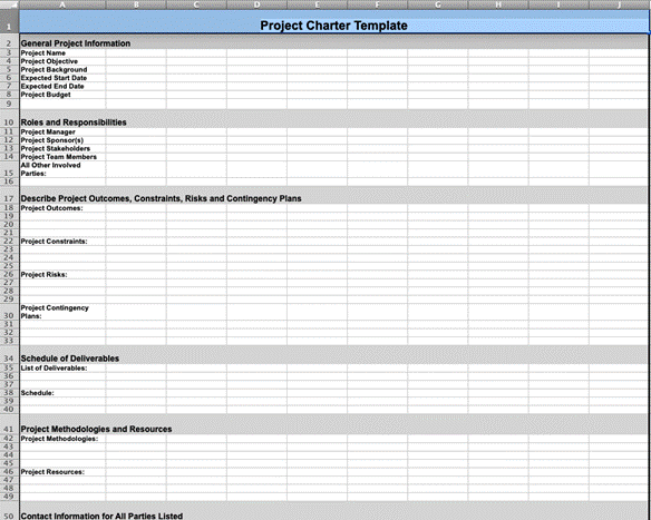 simple project charter template Filestage