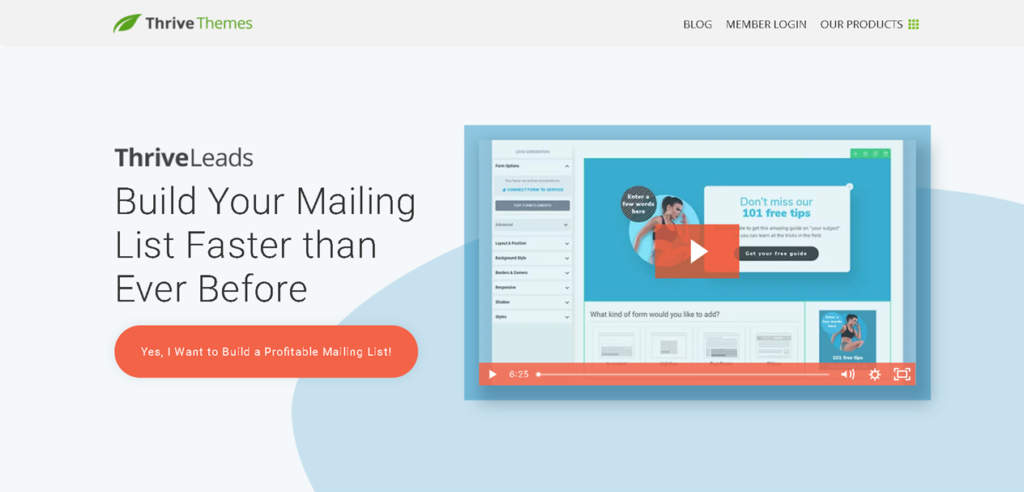 thrive leads lead creation email automation content tool