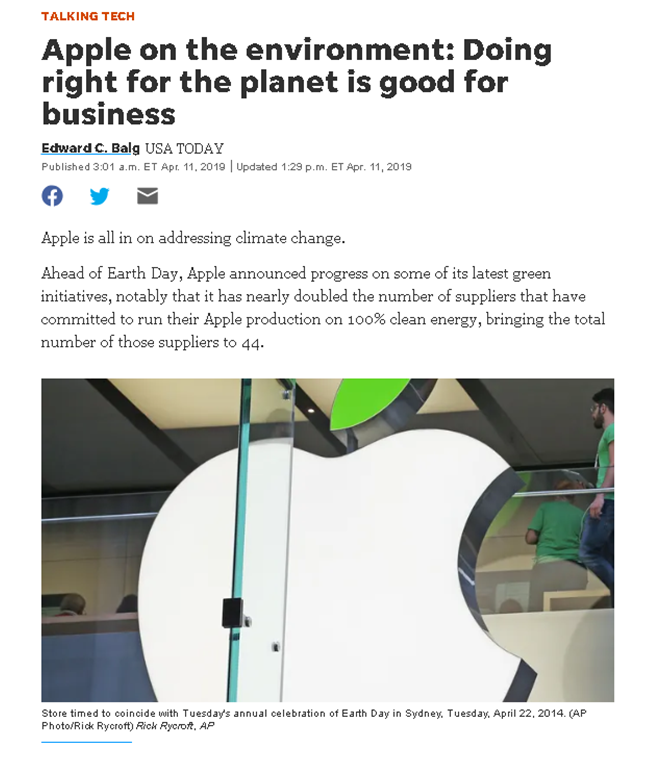 apple green manufacturing marketing kampagne