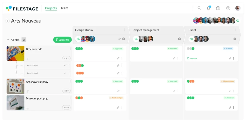 Dashboard with multiple review steps