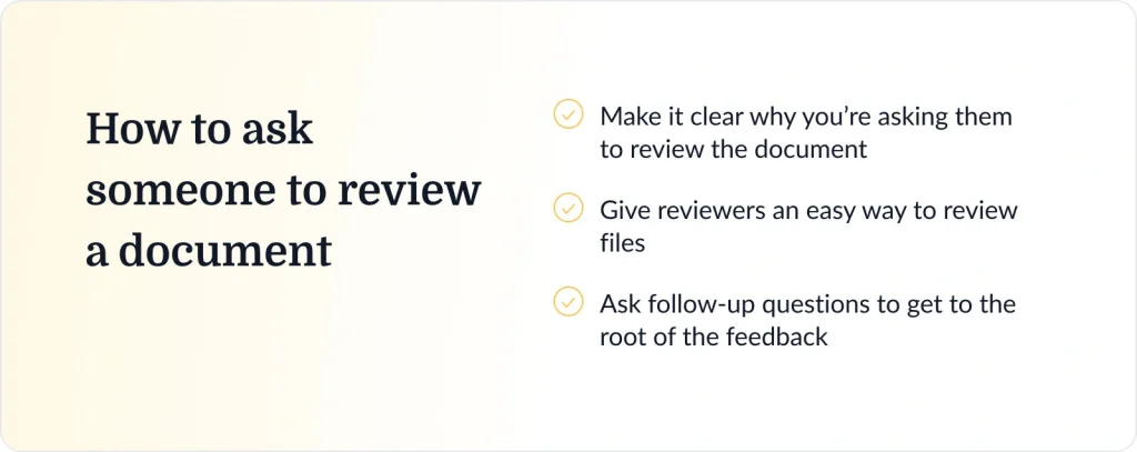 How to ask someone to review a document