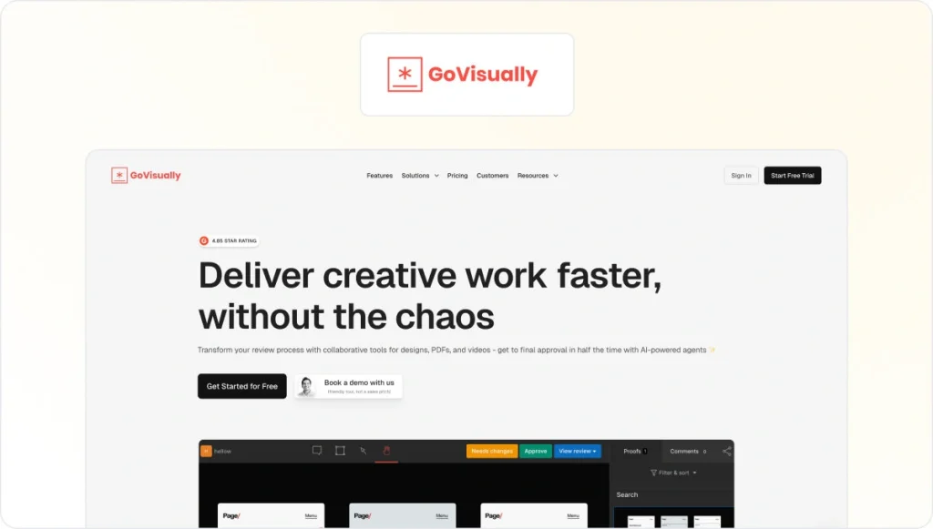 GoVisually homepage view