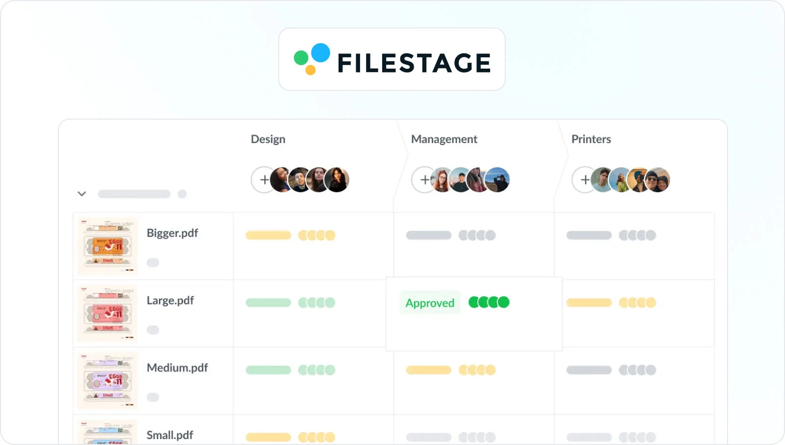 Filestage dashboard view