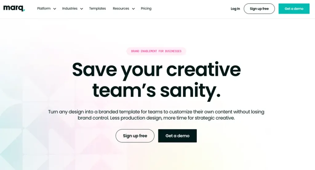 Marq homepage