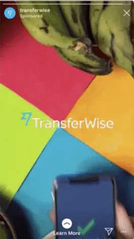 transferwise insta story ad
