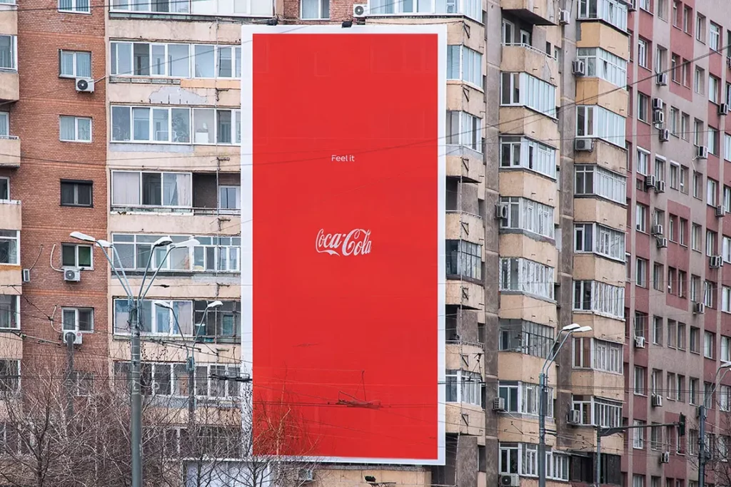 Coca-Cola-Werbung: können Sie eine Colaflasche sehen?